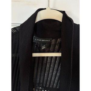 Lane Bryant Womens Sleeveless Long Sweater Black Size 18 20